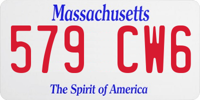 MA license plate 579CW6