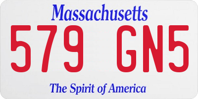 MA license plate 579GN5