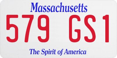 MA license plate 579GS1