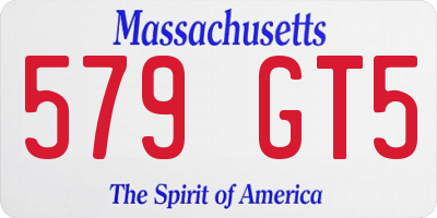 MA license plate 579GT5