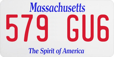 MA license plate 579GU6