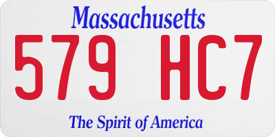 MA license plate 579HC7