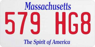 MA license plate 579HG8