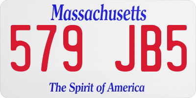 MA license plate 579JB5