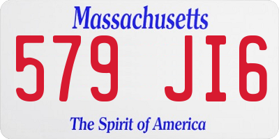 MA license plate 579JI6