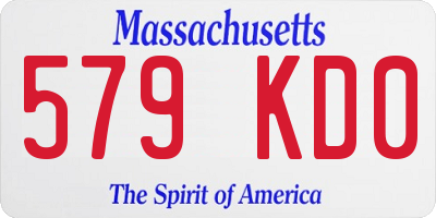 MA license plate 579KD0