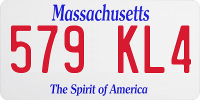 MA license plate 579KL4