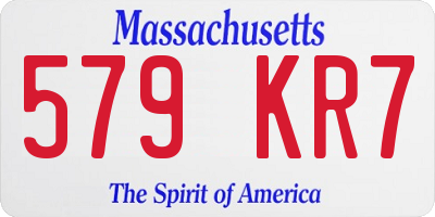 MA license plate 579KR7