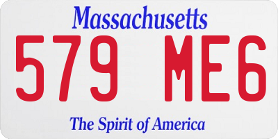 MA license plate 579ME6