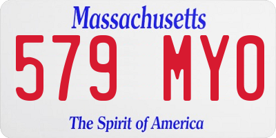 MA license plate 579MY0