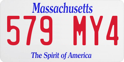 MA license plate 579MY4