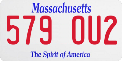 MA license plate 579OU2