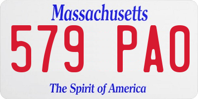 MA license plate 579PA0