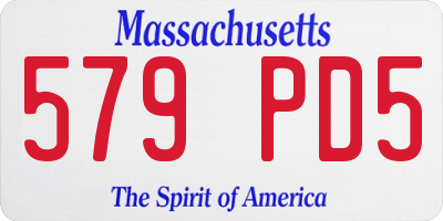 MA license plate 579PD5
