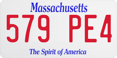 MA license plate 579PE4