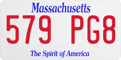 MA license plate 579PG8