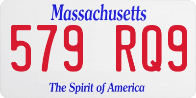 MA license plate 579RQ9