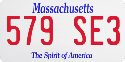 MA license plate 579SE3
