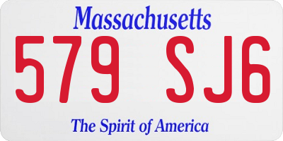 MA license plate 579SJ6