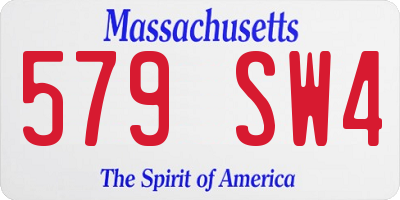 MA license plate 579SW4