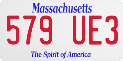 MA license plate 579UE3