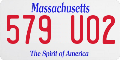 MA license plate 579UO2