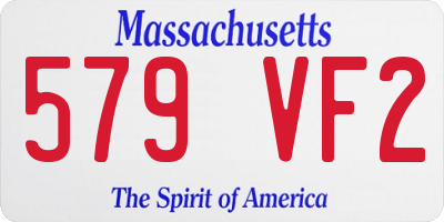 MA license plate 579VF2