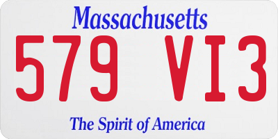 MA license plate 579VI3