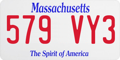 MA license plate 579VY3