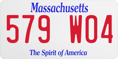 MA license plate 579WO4
