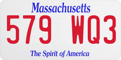 MA license plate 579WQ3