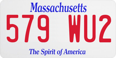MA license plate 579WU2