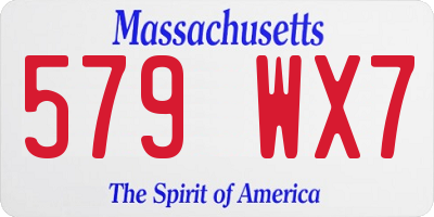 MA license plate 579WX7