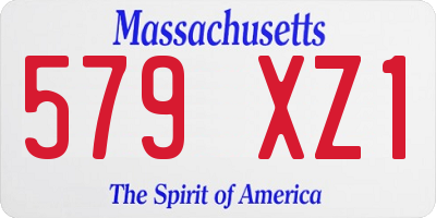 MA license plate 579XZ1
