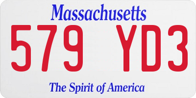 MA license plate 579YD3