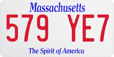 MA license plate 579YE7