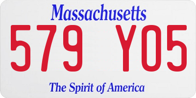 MA license plate 579YO5