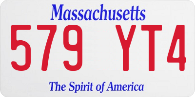 MA license plate 579YT4