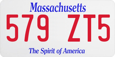 MA license plate 579ZT5