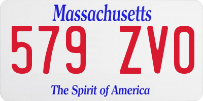 MA license plate 579ZV0