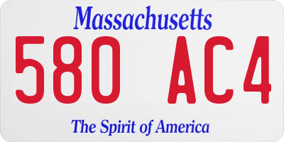 MA license plate 580AC4
