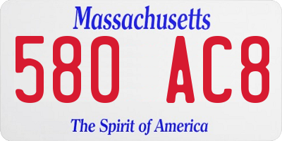MA license plate 580AC8