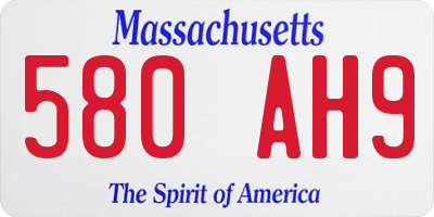 MA license plate 580AH9