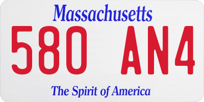 MA license plate 580AN4