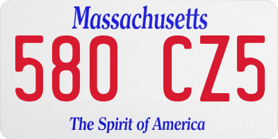 MA license plate 580CZ5
