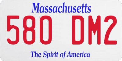 MA license plate 580DM2