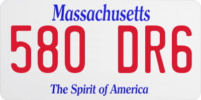 MA license plate 580DR6