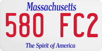 MA license plate 580FC2