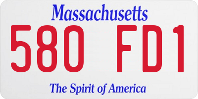 MA license plate 580FD1