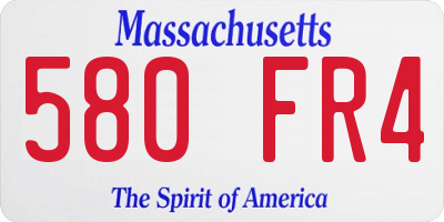 MA license plate 580FR4